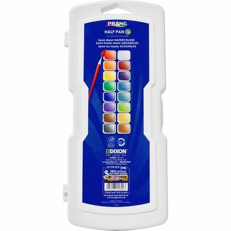 Dixon Ticonderoga Watercolors, Square Half-Pan, 16 Colors/ST, AST DIXX1600